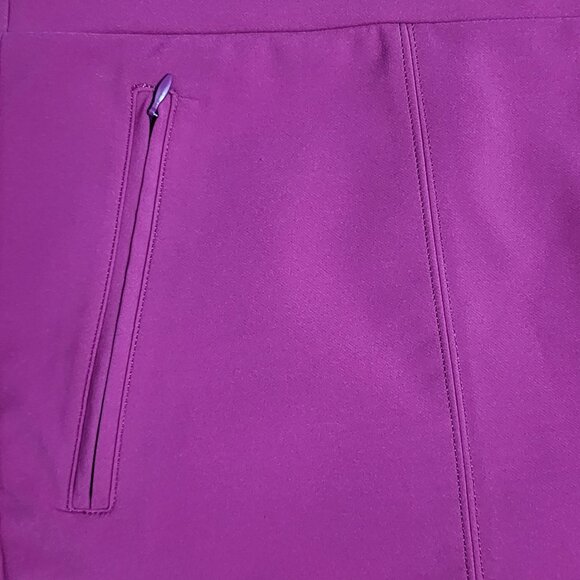 Lane Bryant Pants Womens Plus Size 24 Solid Purple Pull On Crop Zipper Pockets - Picture 2 of 5